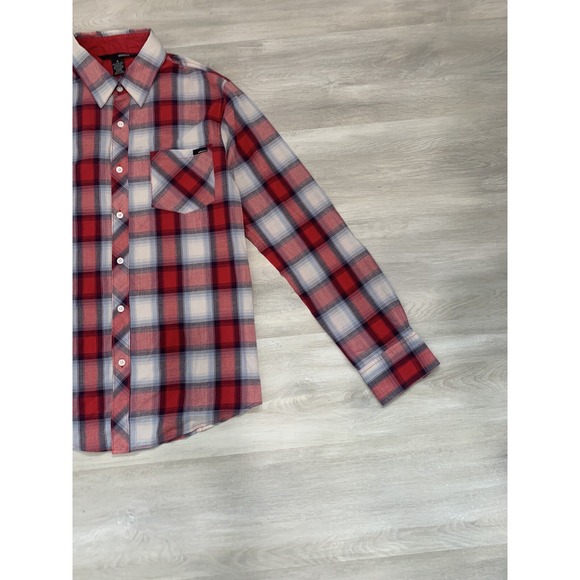 Ambiguous Shirt Mens Medium Multicolor‎ Plaid Button Up Long Sleeve Skateboard - Picture 6 of 12